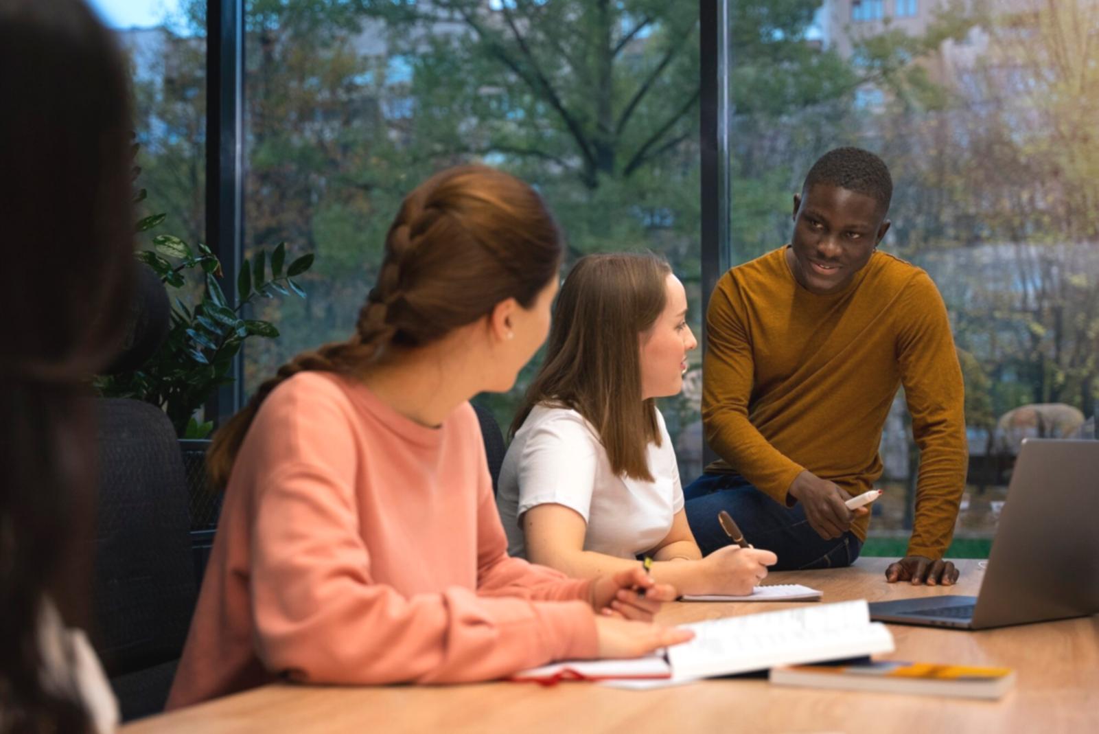 Team collaboration and strategy discussion